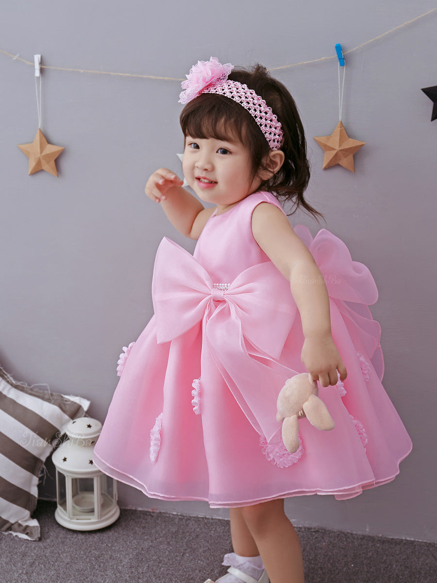 Pink Flower Girl Princess Dress!