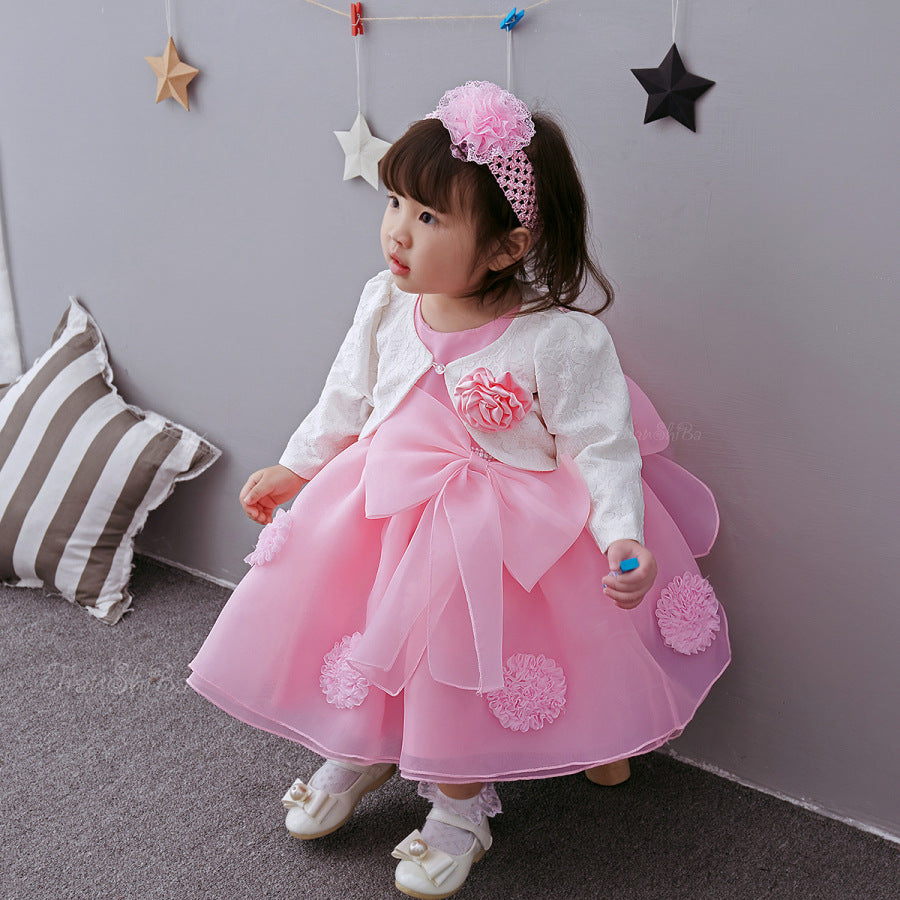 Pink Flower Girl Princess Dress!