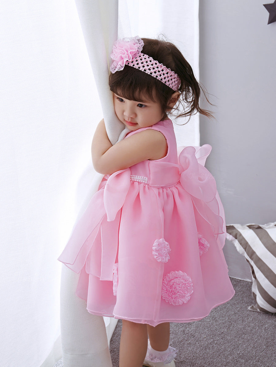 Pink Flower Girl Princess Dress!