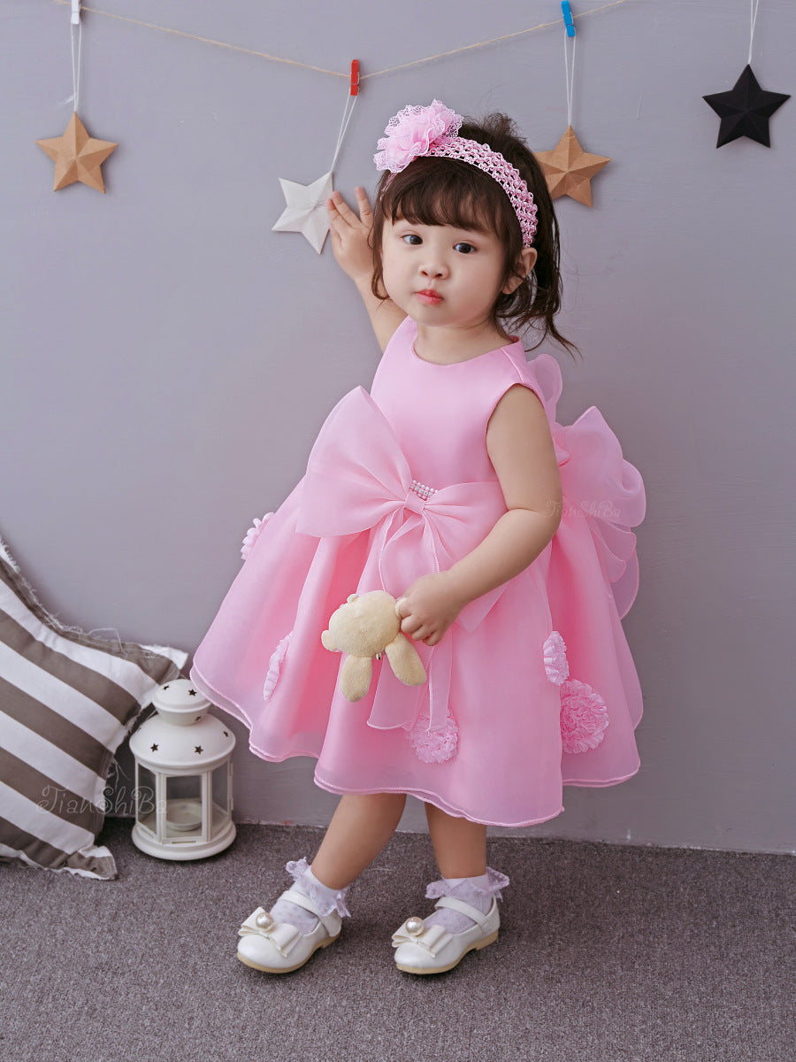 Pink Flower Girl Princess Dress!