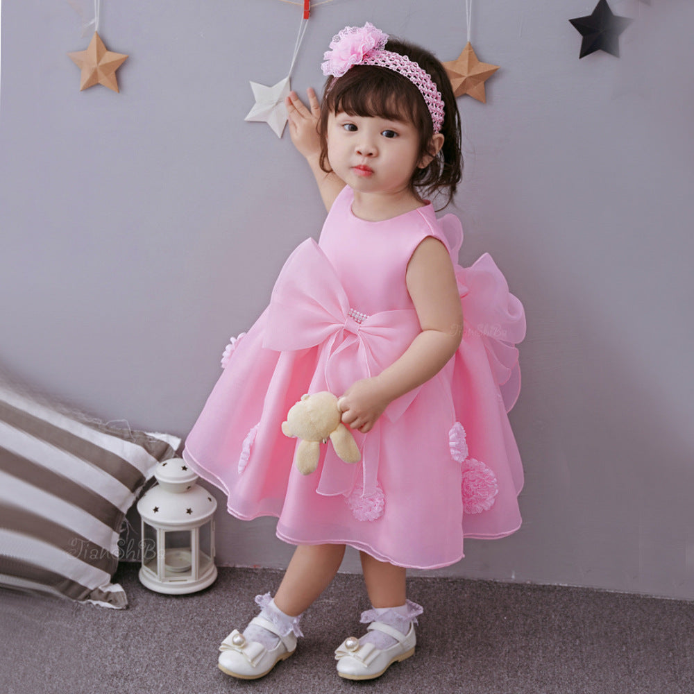 Pink Flower Girl Princess Dress!