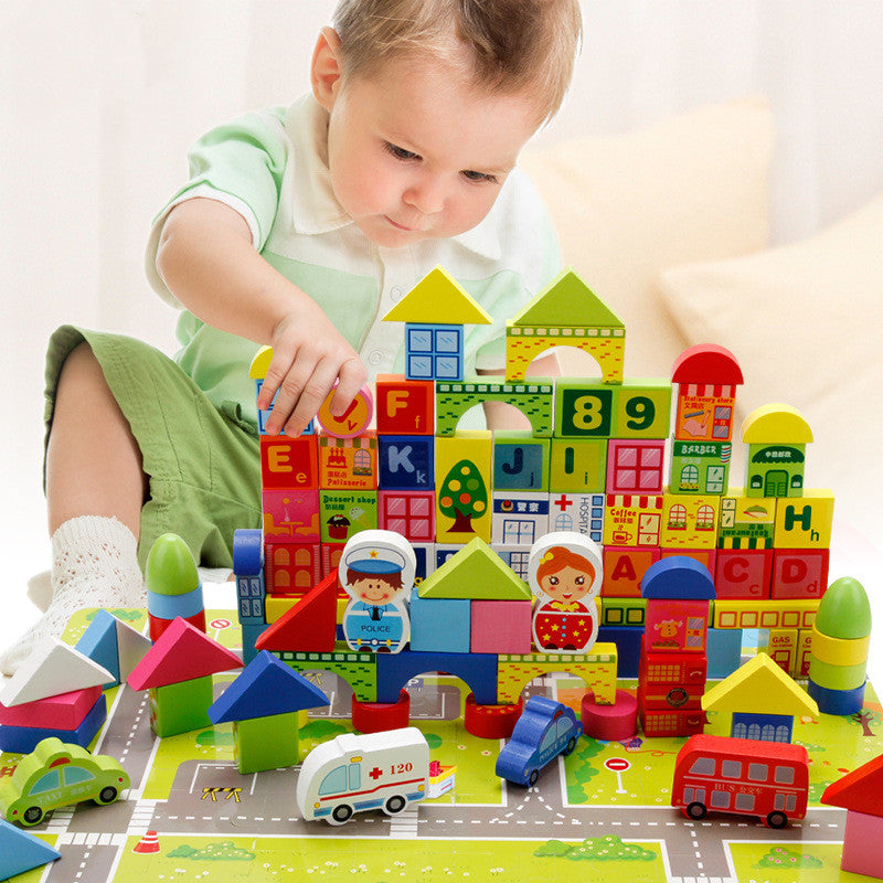 Wooden Traffic Building Blocks