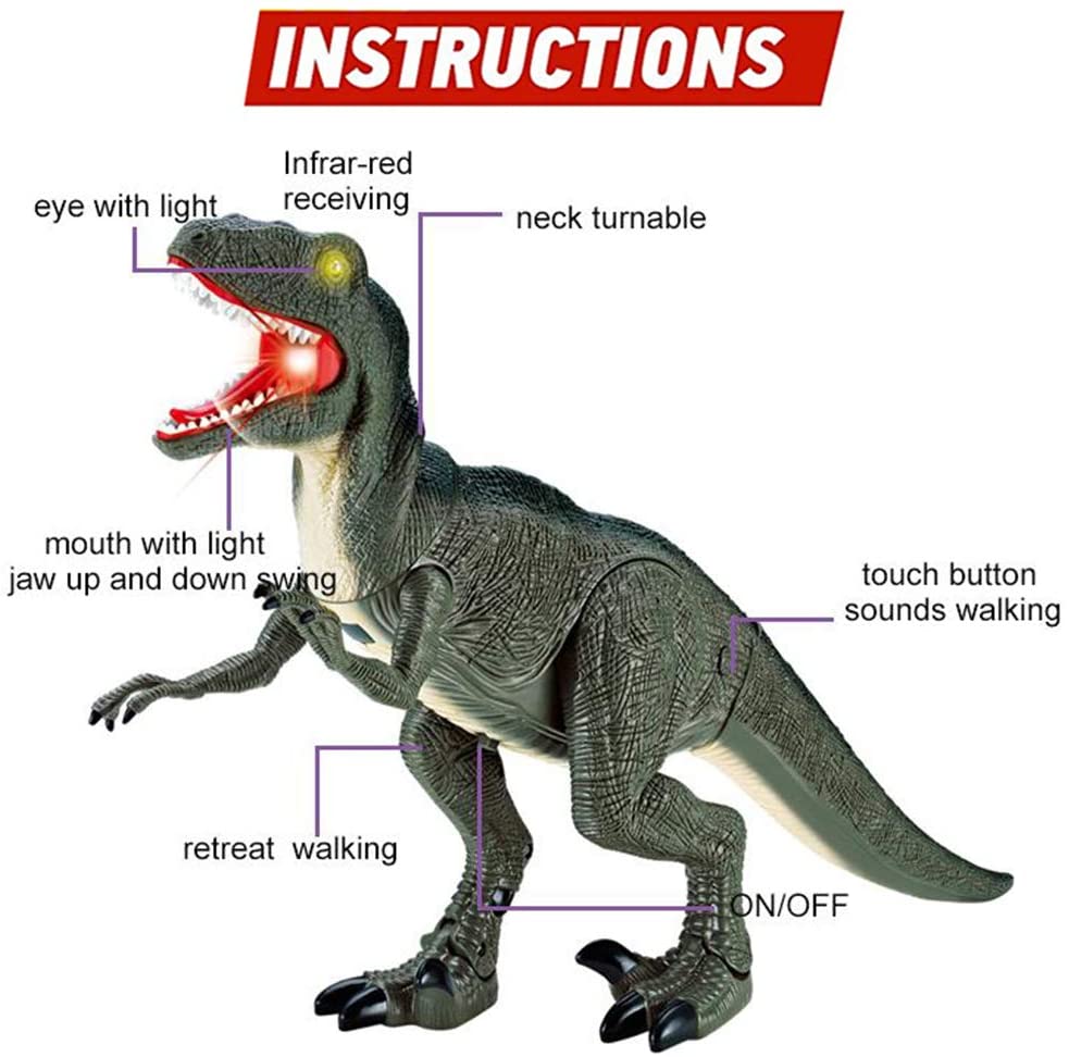 Remote Control Walking Velociraptor Dinosaur Toy